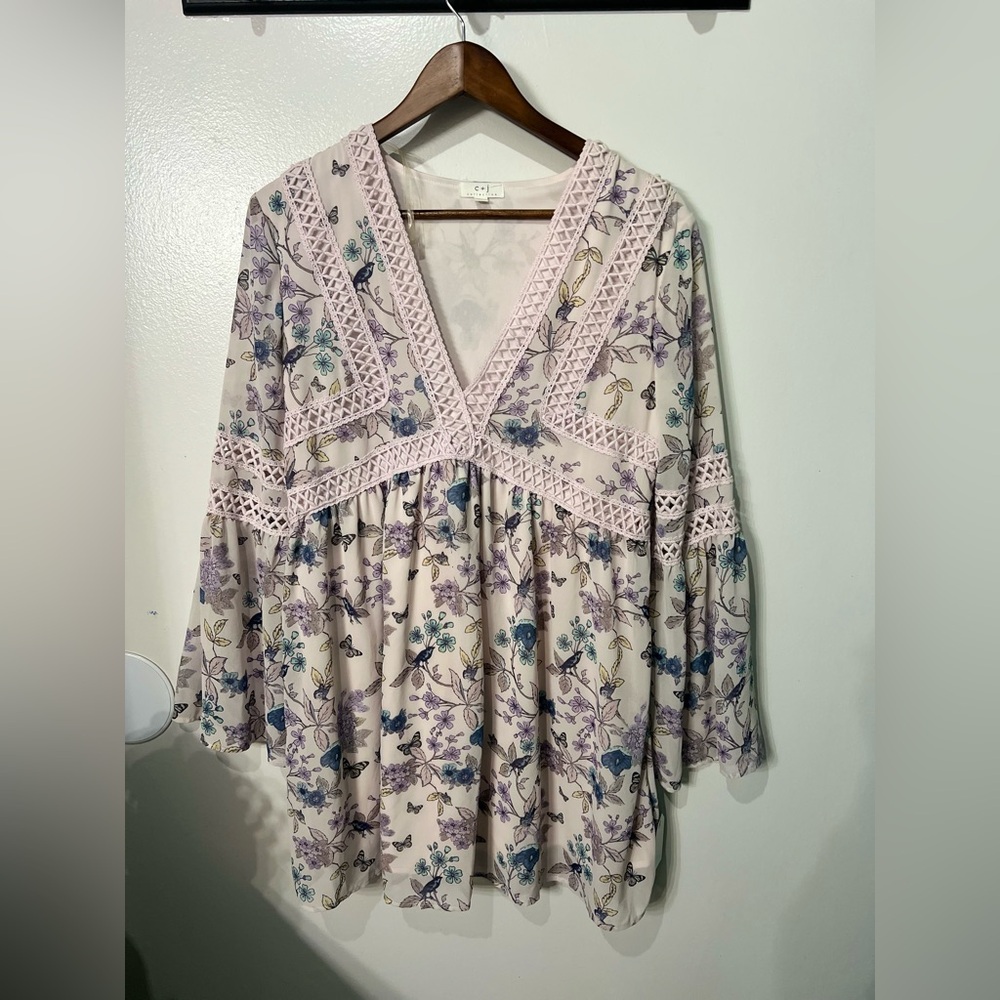 NWT c&j collection butterfly dress size large